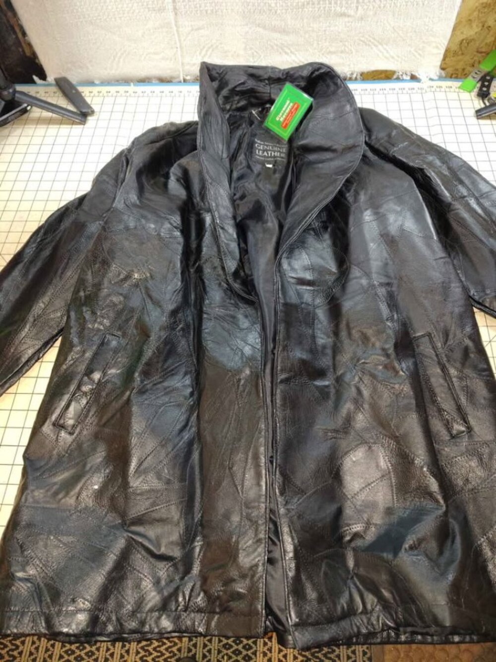 Giovanni Navarre Genuine Leather Patchwork Coat XXL New With Tag Still